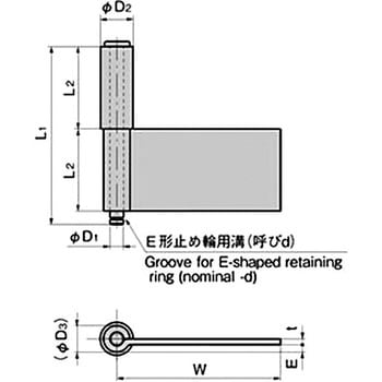 ステンレス 2管型加工蝶番(L113×W110×t4) TAKIGEN(タキゲン)