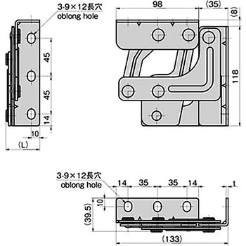 ステンレス スライドヒンジ TAKIGEN(タキゲン)