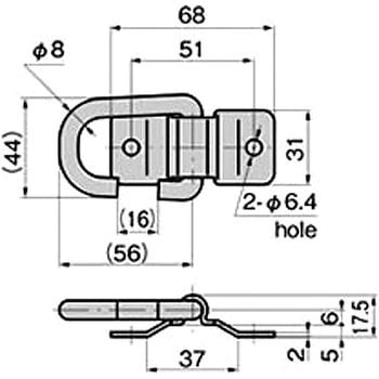 ステンレス 埋込み式ロープフック TAKIGEN(タキゲン)