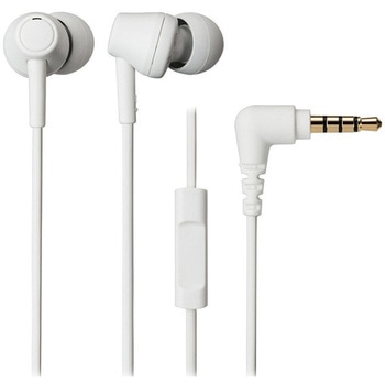 マイク付イヤホン ホワイト audio-technica