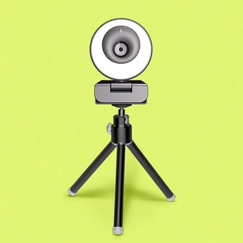 リングライト付きWebカメラ 1080P FULL HD対応 60FPS オートフォーカス 内蔵マイク 自動露出/自動ホワイトバランス DMM.make