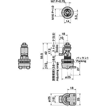 C-432-A 可倒レバー締付ファスナー 1個 TAKIGEN(タキゲン