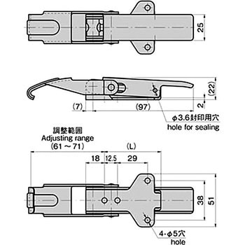 ステンレス フック型アジャストファスナー TAKIGEN(タキゲン)