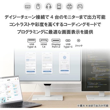液晶ディスプレイ 27型/2560×1440/HDMI、DisplayPort、USB Type-C(65W給電)/ホワイト/スピーカー：あり BenQ(ベンキュー)