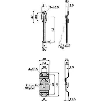 ステンレス ストッパー付ドアホルダー TAKIGEN(タキゲン)