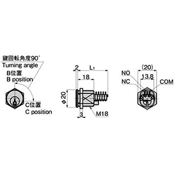 小型オペレーターキースイッチ TAKIGEN(タキゲン)