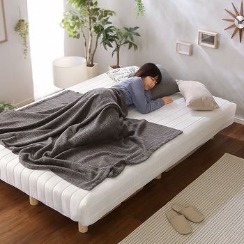 新発想で搬入も組立カンタン!やわらかな寝心地 脚付きロールマットレス(ポケットコイルスプリング)【Unite  Doux   ユニテ・ドゥ 】ダブルサイズ ホームテイスト