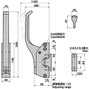 密閉用コーナーハンドル TAKIGEN(タキゲン)