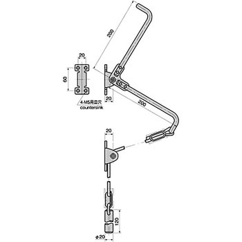 sawaリピ様♡（金具無し） BS-526 補助金具ステイ WAKI 全長185mm 1個 BS-526 - 【通販