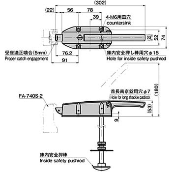 実使用ゼッケン  【ディサイファ】 FA-1740S ステンレス 密閉用セフティハンドル用受座 シリーズ