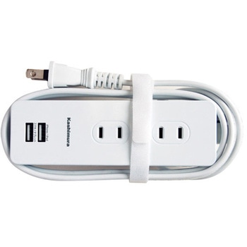 国内タップ Aタイプ AC4口 USB2ポート 3A 1.2m (ホワイト) カシムラ