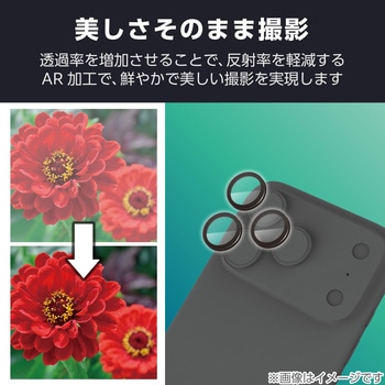 iPhone17 Pro/iPhone 17 Pro Max レンズガラスフィルム 高透明 10H 指紋防止 貼り付けツール付 エレコム