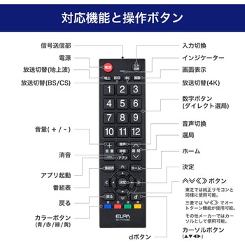 汎用テレビリモコン ELPA