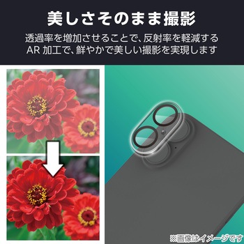 iPhone17 カメラレンズ保護 角割れ防止フレーム 高透明 10H 指紋防止 - エレコム