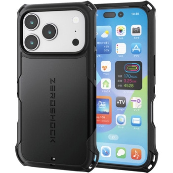 iPhone17 Pro ケース ハイブリッド 衝撃吸収 MAGKEEP 磁力吸着ワイヤレス充電対応 フィルム付 ZEROSHOCK - エレコム