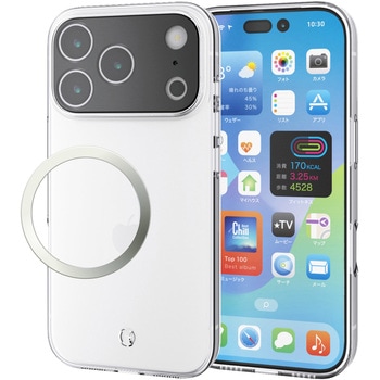 iPhone17 Pro ケース ソフト カメラレンズ搭載 磁気吸着対応メタルステッカー付 極限保護 エレコム