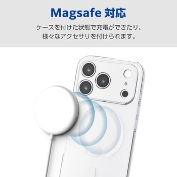 iPhone17 Pro ケース ソフト 衝撃吸収 MAGKEEP 磁力吸着ワイヤレス充電対応 極限保護 エレコム