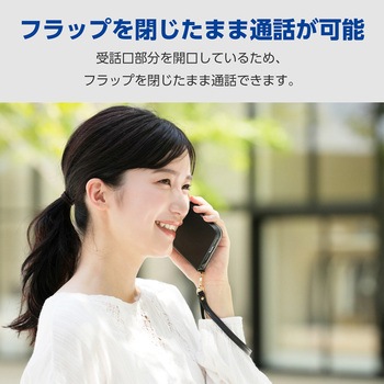 iPhone17 Pro ケース レザー 手帳型 マグネット 衝撃吸収 ハンドストラップ付 スタンド機能付 - エレコム