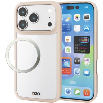 iPhone17 Pro ケース ハイブリッド D3O(R) 超衝撃保護 磁気吸着対応メタルステッカー付 エレコム