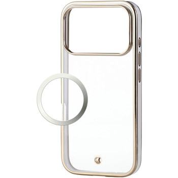 iPhone17 Pro ケース ソフト 衝撃吸収 磁気吸着対応メタルステッカー付 メタリックライン エレコム