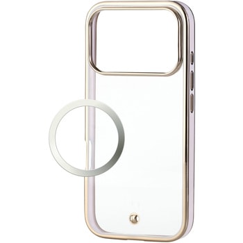 iPhone17 Pro ケース ソフト 衝撃吸収 磁気吸着対応メタルステッカー付 メタリックライン エレコム