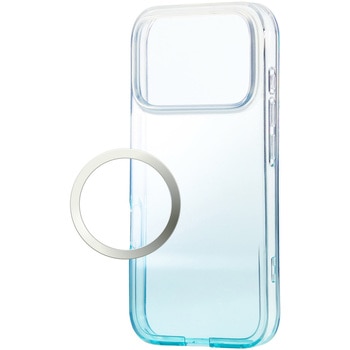 iPhone17 Pro ケース ソフト 磁気吸着対応メタルステッカー付 グラデーション エレコム