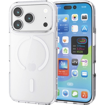iPhone17 Pro ケース ハイブリッド 衝撃吸収 MAGKEEP 磁力吸着ワイヤレス充電対応 - エレコム