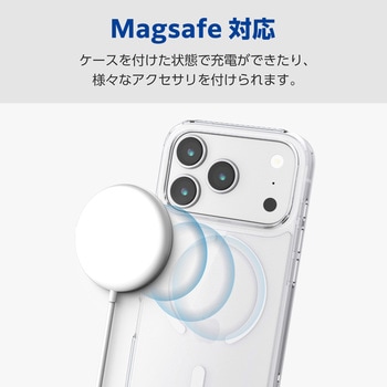 iPhone17 Pro ケース ハイブリッド 衝撃吸収 MAGKEEP 磁力吸着ワイヤレス充電対応 - エレコム