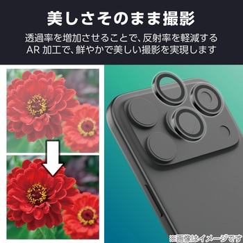 iPhone17 Pro Max ガラスフィルム カメラレンズフィルム付 高透明 10H 指紋防止 気泡防止 飛散防止 - エレコム