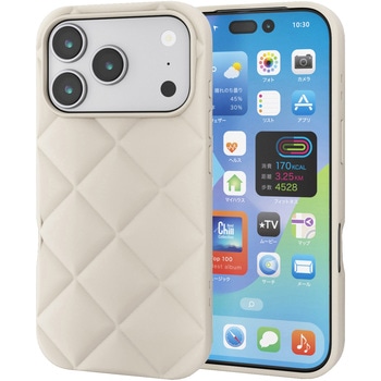 iPhone17 Pro ケース ソフト 衝撃吸収 キルティング風デザイン エレコム