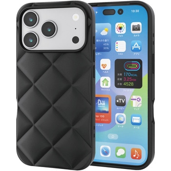 iPhone17 Pro ケース ソフト 衝撃吸収 キルティング風デザイン エレコム