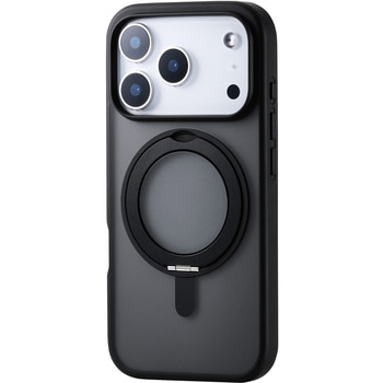 iPhone17 Pro ケース ハイブリッド 衝撃吸収 MAGKEEP 磁力吸着ワイヤレス充電対応 360度回転スタンド付 - エレコム