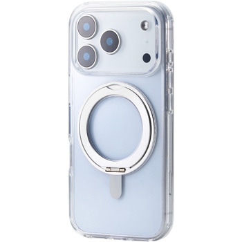 iPhone17 Pro ケース ハイブリッド 衝撃吸収 MAGKEEP 磁力吸着ワイヤレス充電対応 360度回転スタンド付 - エレコム