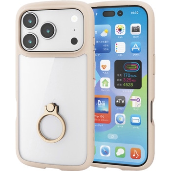 iPhone17 Pro ケース ハイブリッド 衝撃吸収 軽量 薄型 リング付 スタンド機能付 TOUGH SLIM LITE エレコム