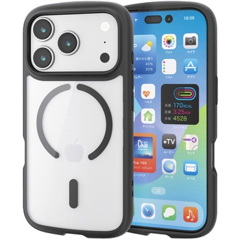 iPhone17 Pro ケース ハイブリッド 衝撃吸収 軽量 薄型 MAGKEEP 磁力吸着ワイヤレス充電対応 エレコム