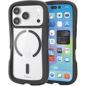 iPhone17 Pro ケース ハイブリッド 衝撃吸収 MAGKEEP 磁力吸着ワイヤレス充電対応 Grippy - エレコム