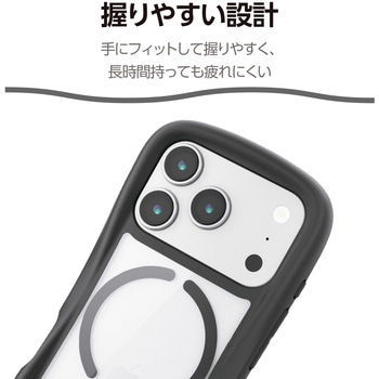 iPhone17 Pro ケース ハイブリッド 衝撃吸収 MAGKEEP 磁力吸着ワイヤレス充電対応 Grippy - エレコム