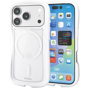 iPhone17 Pro ケース ハイブリッド 衝撃吸収 MAGKEEP 磁力吸着ワイヤレス充電対応 Grippy - エレコム