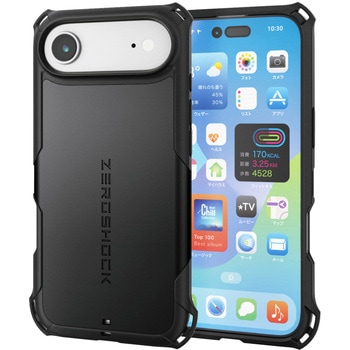 iPhone Air ケース ハイブリッド 衝撃吸収 MAGKEEP 磁力吸着ワイヤレス充電対応 フィルム付 ZEROSHOCK エレコム