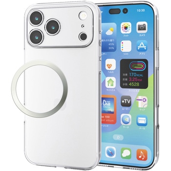 iPhone17 Pro Max ケース ソフト 磁気吸着対応メタルステッカー付 極限保護 - エレコム