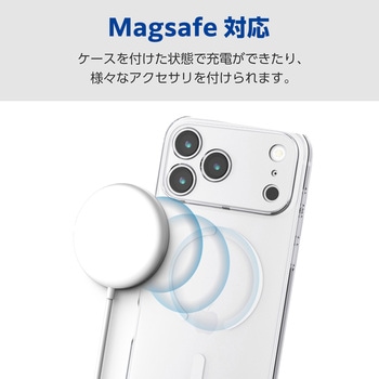 iPhone17 Pro Max ケース ソフト 衝撃吸収 MAGKEEP 磁力吸着ワイヤレス充電対応 極限保護 - エレコム
