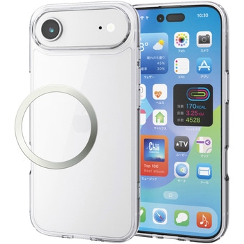 iPhone Air ケース ハイブリッド 衝撃吸収 磁気吸着対応メタルステッカー付 エレコム