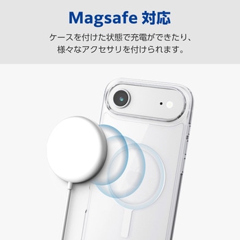 iPhone Air ケース ハイブリッド 衝撃吸収 MAGKEEP 磁力吸着ワイヤレス充電対応 - エレコム