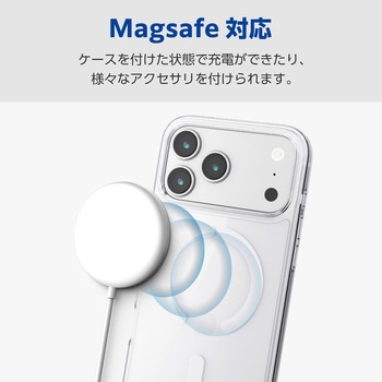 iPhone17 Pro Max ケース ハイブリッド 衝撃吸収 MAGKEEP 磁力吸着ワイヤレス充電対応 - エレコム