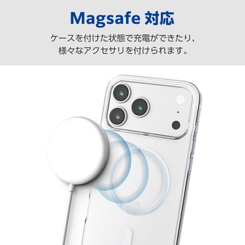 iPhone17 Pro Max ケース ソフト 衝撃吸収 薄型 MAGKEEP 磁力吸着ワイヤレス充電対応 高透明 エレコム