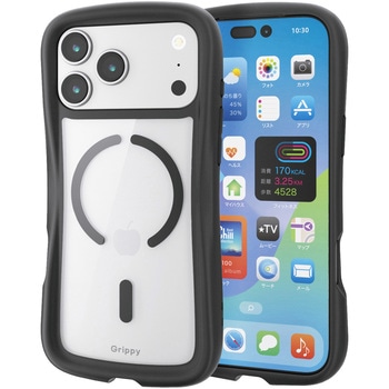iPhone17 Pro Max ケース ハイブリッド 衝撃吸収 MAGKEEP 磁力吸着ワイヤレス充電対応 Grippy - エレコム
