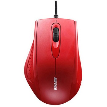 有線 3ボタン IR LED光学式マウス レッド BUFFALO(バッファロー)