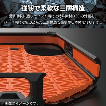 iPhone17 ケース ハイブリッド D3O(R) 超衝撃保護 フィルム付 ZEROSHOCK エレコム