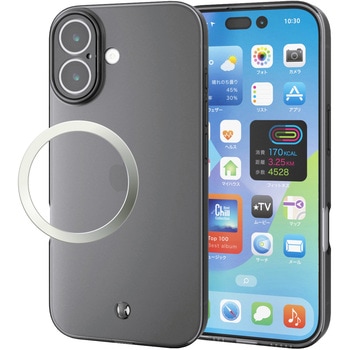 iPhone17 ケース ソフト カメラレンズ搭載 磁気吸着対応メタルステッカー付 極限保護 エレコム