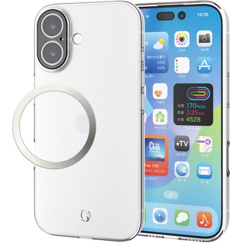 iPhone17 ケース ソフト カメラレンズ搭載 磁気吸着対応メタルステッカー付 極限保護 エレコム